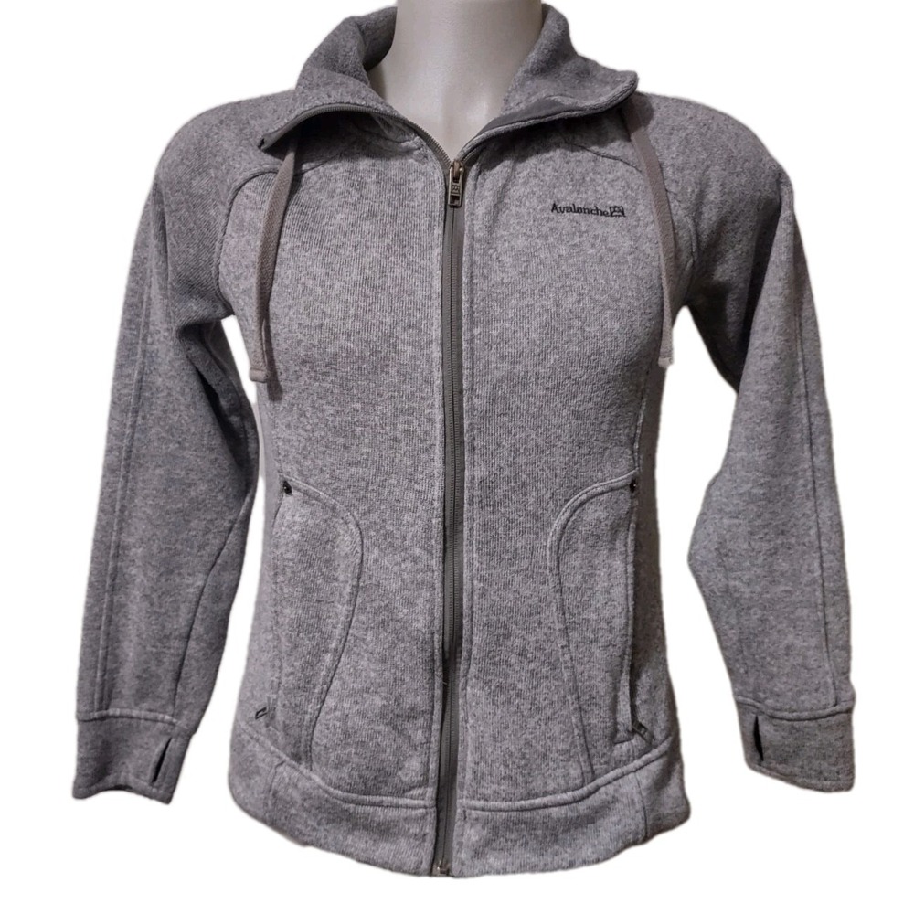 Full Zip‎ Fleece Jacket Avalanche Gray Womens Medium Polyester Gorpcore Outdoor